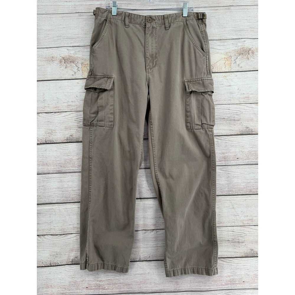 Cabela's Cargo Pants Mens 34 Brown Cotton Twill‎ Relaxed Fit Utility 902182